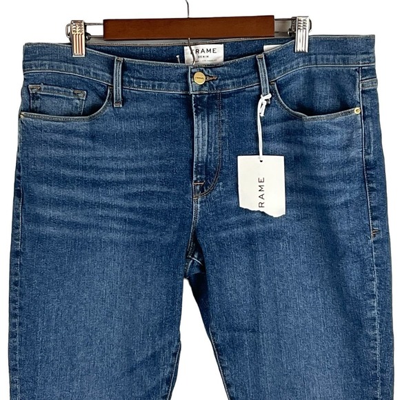 FRAME LE GARCON MID-RISE STRAIGHT-LEG ANKLE JEANS IN KINMOUNT NWT‎ WOMEN'S 32 - Picture 4 of 16